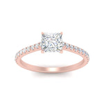 Load image into Gallery viewer, french-pave-princess-cut-petite-diamond-engagement-ring-in-FD9918PRRANGLE3-NL-RG
