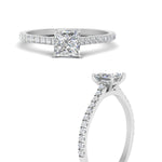 Load image into Gallery viewer, french-pave-princess-cut-petite-diamond-engagement-ring-in-FD9918R
