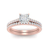 Load image into Gallery viewer, french-pave-princess-cut-petite-diamond-wedding-ring-set-in-FD9918PRANGLE3-NL-RG-B1