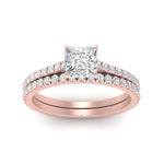 Load image into Gallery viewer, french-pave-princess-cut-petite-diamond-wedding-ring-set-in-FD9918PRANGLE3-NL-RG-B1
