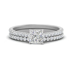 Load image into Gallery viewer, french-pave-princess-cut-petite-diamond-wedding-ring-set-in-FD9918PRANGLE3-NL-WG-B1
