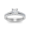 Load image into Gallery viewer, french-pave-princess-cut-petite-diamond-wedding-ring-set-in-FD9918PRANGLE3-NL-WG-B1