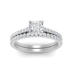 Load image into Gallery viewer, french-pave-princess-cut-petite-diamond-wedding-ring-set-in-FD9918PRANGLE3-NL-WG-B1
