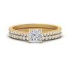 Load image into Gallery viewer, french-pave-princess-cut-petite-diamond-wedding-ring-set-in-FD9918PRANGLE3-NL-YG-B1