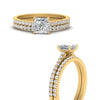 Load image into Gallery viewer, french-pave-princess-cut-petite-diamond-wedding-ring-set-in-FD9918PRANGLE3-NL-YG-B1