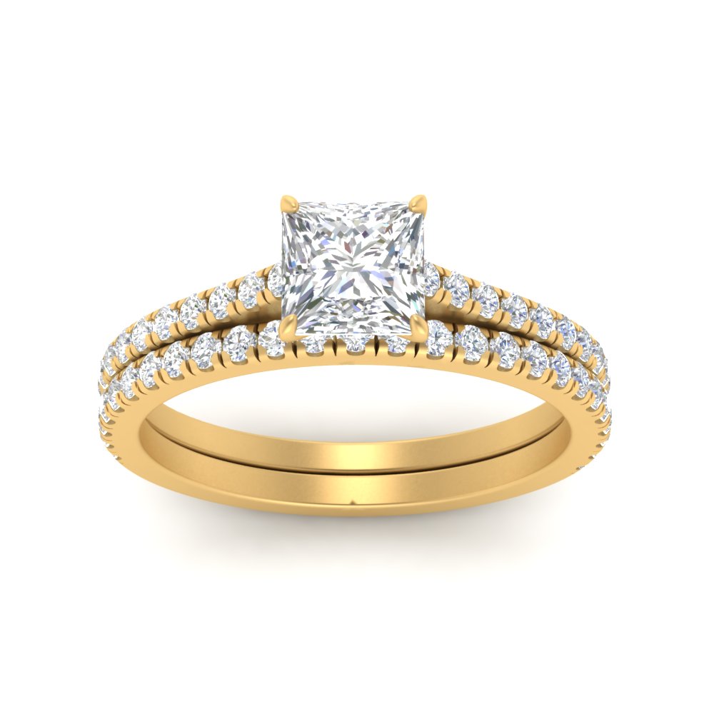 french-pave-princess-cut-petite-diamond-wedding-ring-set-in-FD9918PRANGLE3-NL-YG-B1