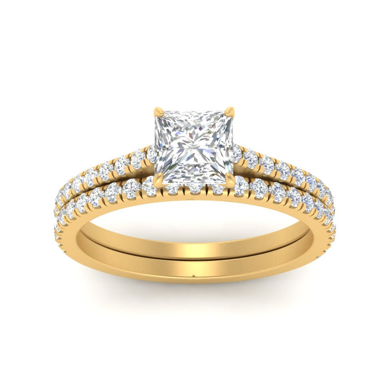 french-pave-princess-cut-petite-diamond-wedding-ring-set-in-FD9918PRANGLE3-NL-YG-B1