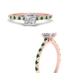 Load image into Gallery viewer, french-pave-princess-cut-petite-emerald-engagement-ring-in-FD9918PRRGEMGRANGLE3-NL-RG
