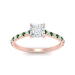 Load image into Gallery viewer, french-pave-princess-cut-petite-emerald-engagement-ring-in-FD9918PRRGEMGRANGLE3-NL-RG
