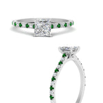 Load image into Gallery viewer, french-pave-princess-cut-petite-emerald-engagement-ring-in-FD9918PRRGEMGRANGLE3-NL-WG
