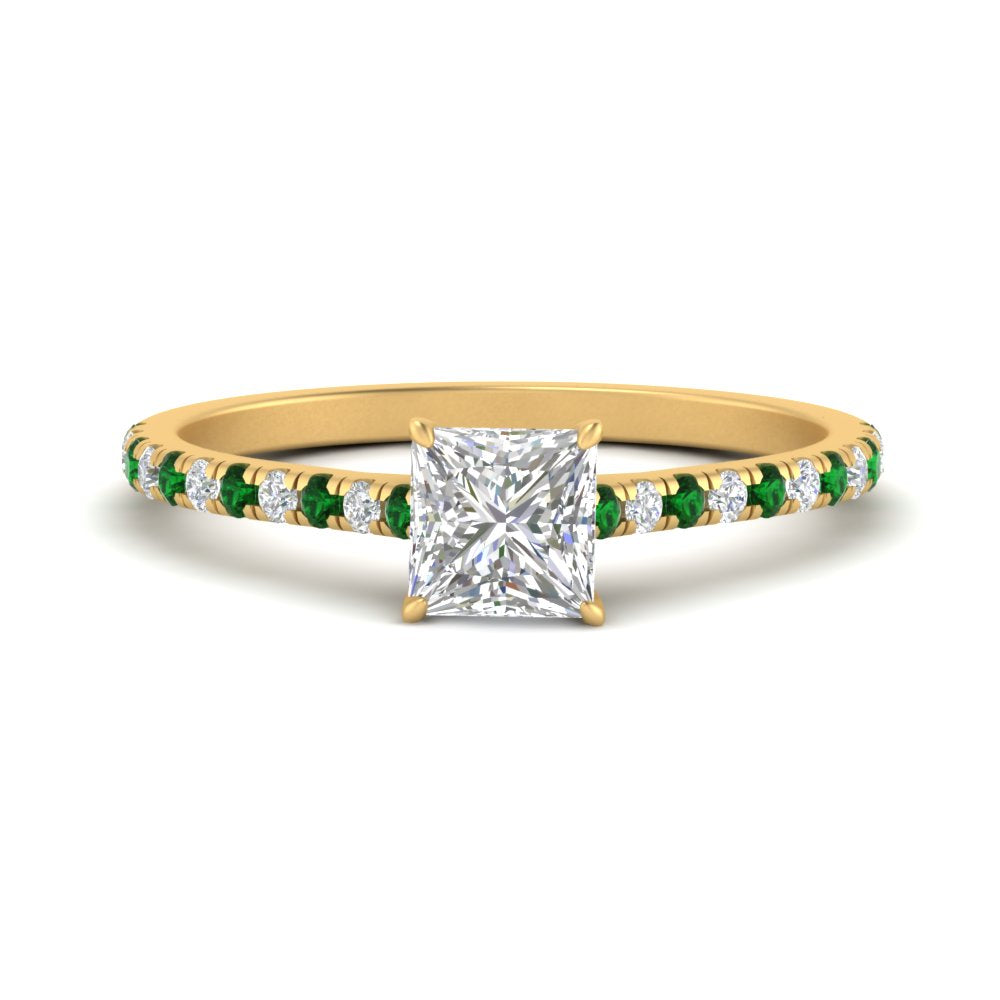 french-pave-princess-cut-petite-emerald-engagement-ring-in-FD9918PRRGEMGRANGLE3-NL-YG