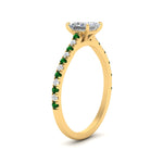 Load image into Gallery viewer, french-pave-princess-cut-petite-emerald-engagement-ring-in-FD9918PRRGEMGRANGLE3-NL-YG
