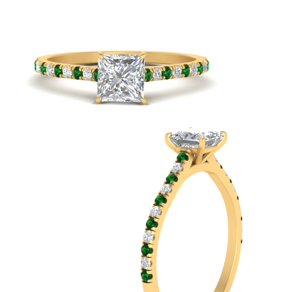 french-pave-princess-cut-petite-emerald-engagement-ring-in-FD9918PRRGEMGRANGLE3-NL-YG