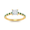 Load image into Gallery viewer, french-pave-princess-cut-petite-emerald-engagement-ring-in-FD9918PRRGEMGRANGLE3-NL-YG