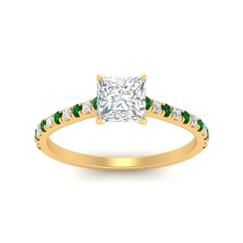 french-pave-princess-cut-petite-emerald-engagement-ring-in-FD9918PRRGEMGRANGLE3-NL-YG
