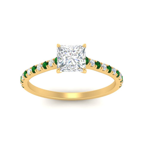 french-pave-princess-cut-petite-emerald-engagement-ring-in-FD9918PRRGEMGRANGLE3-NL-YG