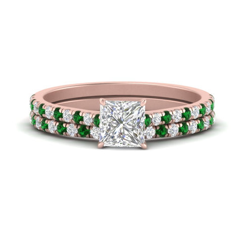 french-pave-princess-cut-petite-emerald-wedding-ring-set-in-FD9918PRGEMGRANGLE3-NL-RG-B1