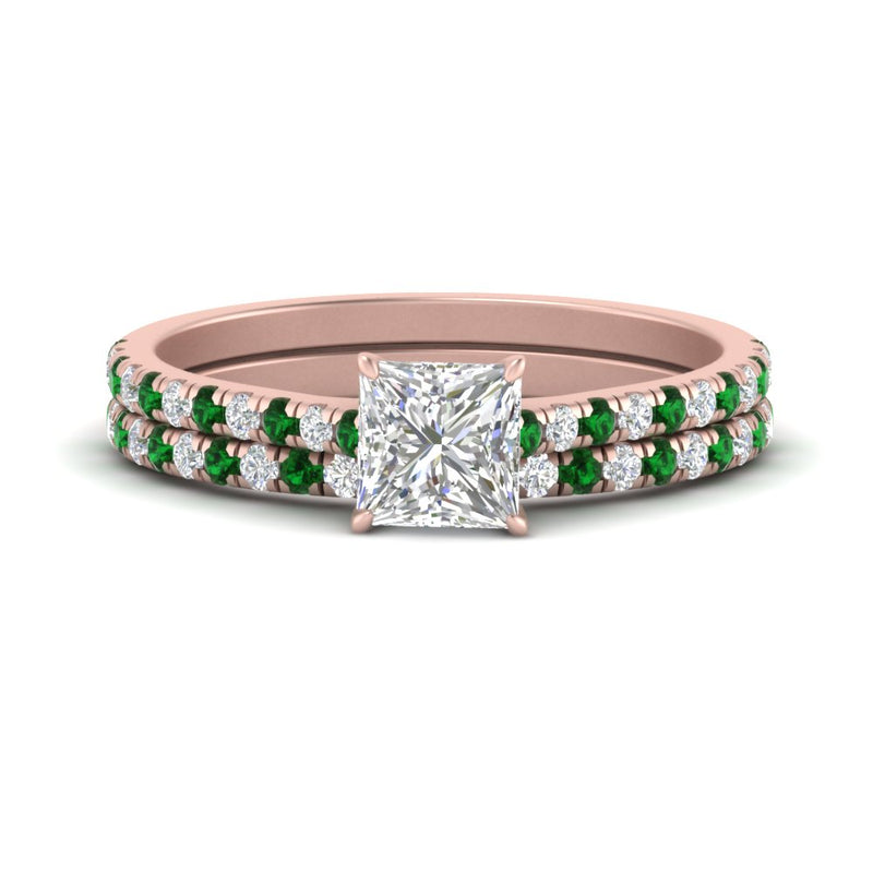 french-pave-princess-cut-petite-emerald-wedding-ring-set-in-FD9918PRGEMGRANGLE3-NL-RG-B1