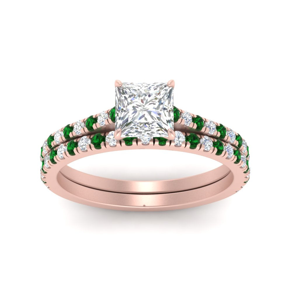 french-pave-princess-cut-petite-emerald-wedding-ring-set-in-FD9918PRGEMGRANGLE3-NL-RG-B1
