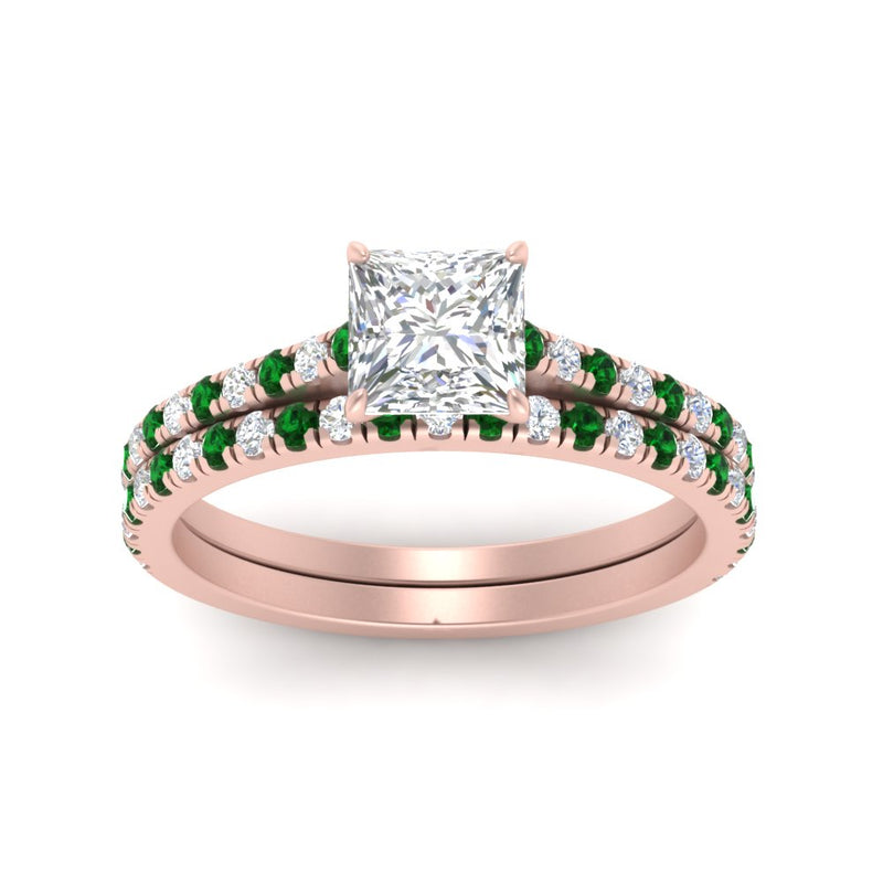 french-pave-princess-cut-petite-emerald-wedding-ring-set-in-FD9918PRGEMGRANGLE3-NL-RG-B1