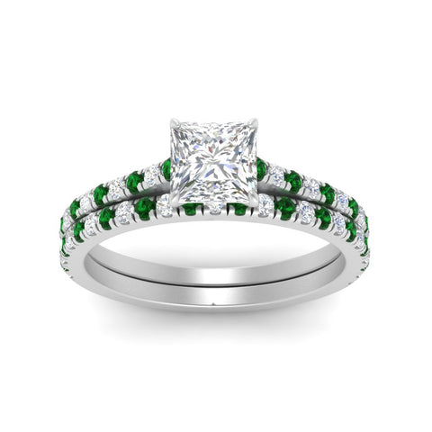 french-pave-princess-cut-petite-emerald-wedding-ring-set-in-FD9918PRGEMGRANGLE3-NL-WG-B1