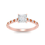 Load image into Gallery viewer, french-pave-princess-cut-petite-orange-sapphire-engagement-ring-in-FD9918PRRGSAORANGLE3-NL-RG
