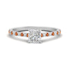 Load image into Gallery viewer, french-pave-princess-cut-petite-orange-sapphire-engagement-ring-in-FD9918PRRGSAORANGLE3-NL-WG