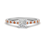 Load image into Gallery viewer, french-pave-princess-cut-petite-orange-sapphire-engagement-ring-in-FD9918PRRGSAORANGLE3-NL-WG
