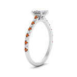 Load image into Gallery viewer, french-pave-princess-cut-petite-orange-sapphire-engagement-ring-in-FD9918PRRGSAORANGLE3-NL-WG
