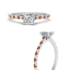 Load image into Gallery viewer, french-pave-princess-cut-petite-orange-sapphire-engagement-ring-in-FD9918PRRGSAORANGLE3-NL-WG