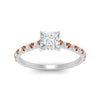 Load image into Gallery viewer, french-pave-princess-cut-petite-orange-sapphire-engagement-ring-in-FD9918PRRGSAORANGLE3-NL-WG
