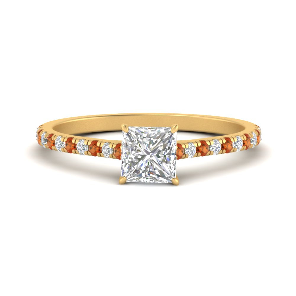 french-pave-princess-cut-petite-orange-sapphire-engagement-ring-in-FD9918PRRGSAORANGLE3-NL-YG
