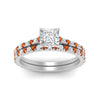 Load image into Gallery viewer, french-pave-princess-cut-petite-orange-sapphire-wedding-ring-set-in-FD9918PRGSAORANGLE3-NL-WG-B1