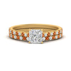 Load image into Gallery viewer, french-pave-princess-cut-petite-orange-sapphire-wedding-ring-set-in-FD9918PRGSAORANGLE3-NL-YG-B1