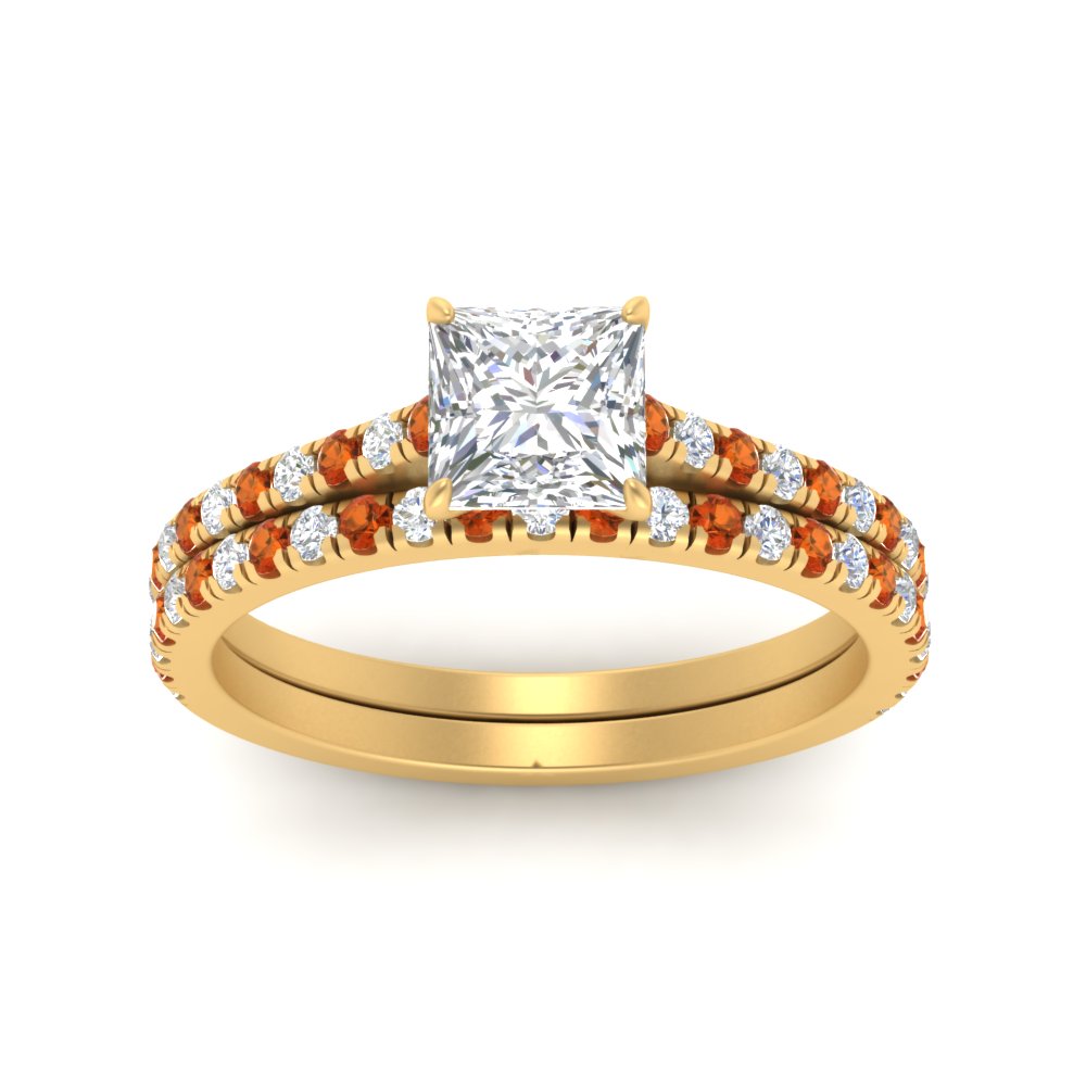 french-pave-princess-cut-petite-orange-sapphire-wedding-ring-set-in-FD9918PRGSAORANGLE3-NL-YG-B1