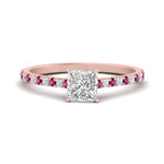 Load image into Gallery viewer, french-pave-princess-cut-petite-pink-sapphire-engagement-ring-in-FD9918PRRGSADRPIANGLE3-NL-RG
