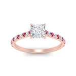 Load image into Gallery viewer, french-pave-princess-cut-petite-pink-sapphire-engagement-ring-in-FD9918PRRGSADRPIANGLE3-NL-RG
