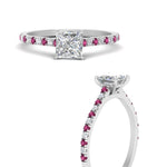 Load image into Gallery viewer, french-pave-princess-cut-petite-pink-sapphire-engagement-ring-in-FD9918PRRGSADRPIANGLE3-NL-WG
