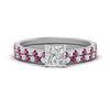 Load image into Gallery viewer, french-pave-princess-cut-petite-pink-sapphire-wedding-ring-set-in-FD9918PRGSADRPIANGLE3-NL-WG-B1
