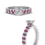 Load image into Gallery viewer, french-pave-princess-cut-petite-pink-sapphire-wedding-ring-set-in-FD9918PRGSADRPIANGLE3-NL-WG-B1
