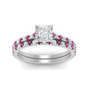 Load image into Gallery viewer, french-pave-princess-cut-petite-pink-sapphire-wedding-ring-set-in-FD9918PRGSADRPIANGLE3-NL-WG-B1