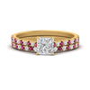 Load image into Gallery viewer, french-pave-princess-cut-petite-pink-sapphire-wedding-ring-set-in-FD9918PRGSADRPIANGLE3-NL-YG-B1
