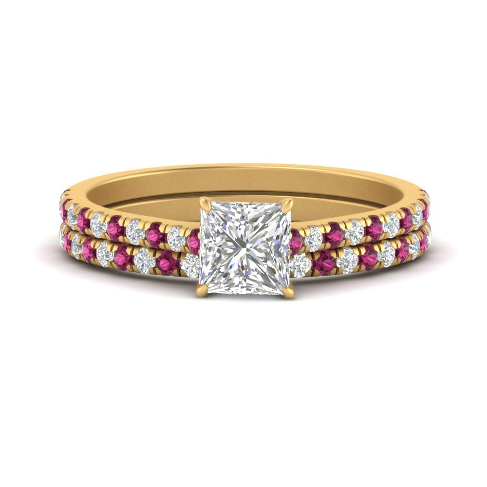 french-pave-princess-cut-petite-pink-sapphire-wedding-ring-set-in-FD9918PRGSADRPIANGLE3-NL-YG-B1