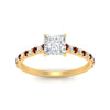 Load image into Gallery viewer, french-pave-princess-cut-petite-ruby-engagement-ring-in-FD9918PRRGRUDRANGLE3-NL-YG