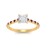Load image into Gallery viewer, french-pave-princess-cut-petite-ruby-engagement-ring-in-FD9918PRRGRUDRANGLE3-NL-YG
