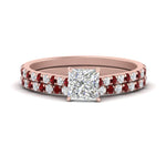 Load image into Gallery viewer, french-pave-princess-cut-petite-ruby-wedding-ring-set-in-FD9918PRGRUDRANGLE3-NL-RG-B1
