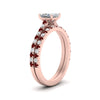 Load image into Gallery viewer, french-pave-princess-cut-petite-ruby-wedding-ring-set-in-FD9918PRGRUDRANGLE3-NL-RG-B1