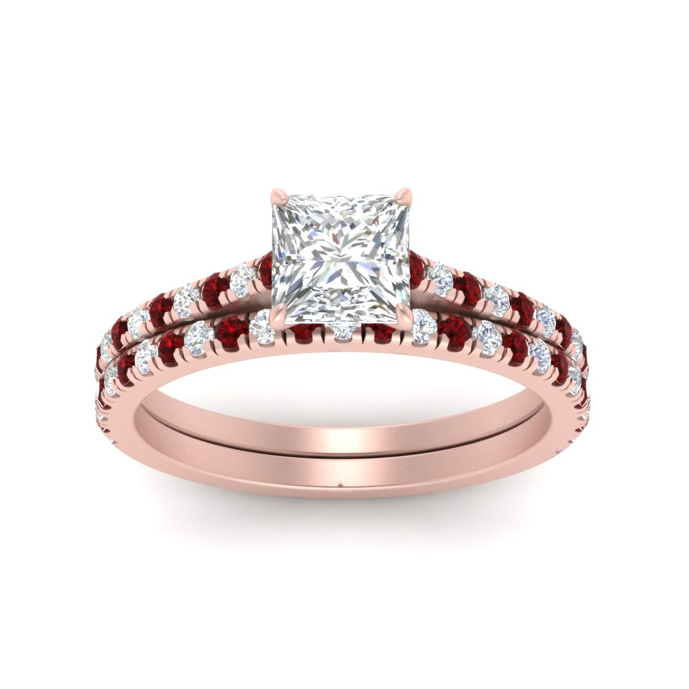 french-pave-princess-cut-petite-ruby-wedding-ring-set-in-FD9918PRGRUDRANGLE3-NL-RG-B1