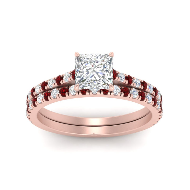 french-pave-princess-cut-petite-ruby-wedding-ring-set-in-FD9918PRGRUDRANGLE3-NL-RG-B1