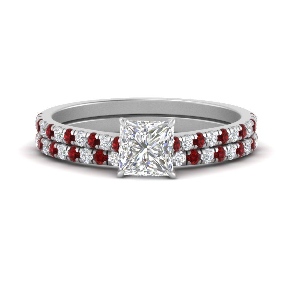 french-pave-princess-cut-petite-ruby-wedding-ring-set-in-FD9918PRGRUDRANGLE3-NL-WG-B1
